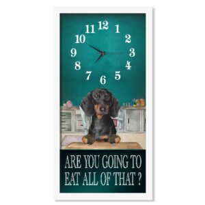 Dachshund Kitchen Themed Wall Clock with funny quote