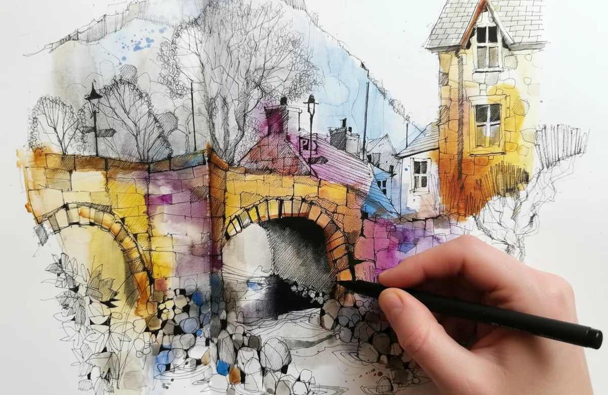 Beddgelert Bridge painting, Stage 4: Detail