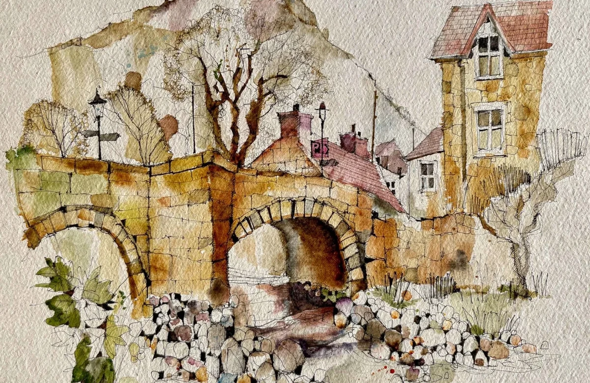 Beddgelert Bridge painting, Stage 4: Detail